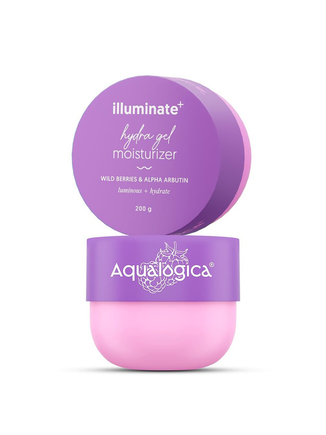 Aqualogica Set Of 2 Illuminate + Hydra Gel Moisturizer, Wild Berries - 200 g Each, White
Aqualogica Set Of 2 Illuminate + Hydra Gel Moisturizer, Wild Berries - 200 g Each, White