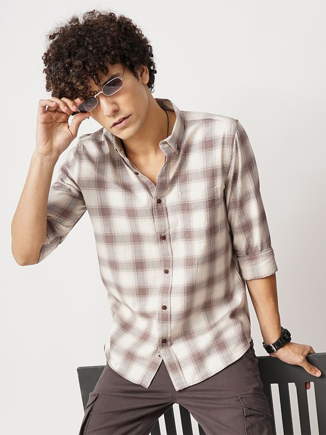British Club Men Comfort Button-Down Collar Tartan Checked Cotton Casual Shirt, White
British Club Men Comfort Button-Down Collar Tartan Checked Cotton Casual Shirt, White