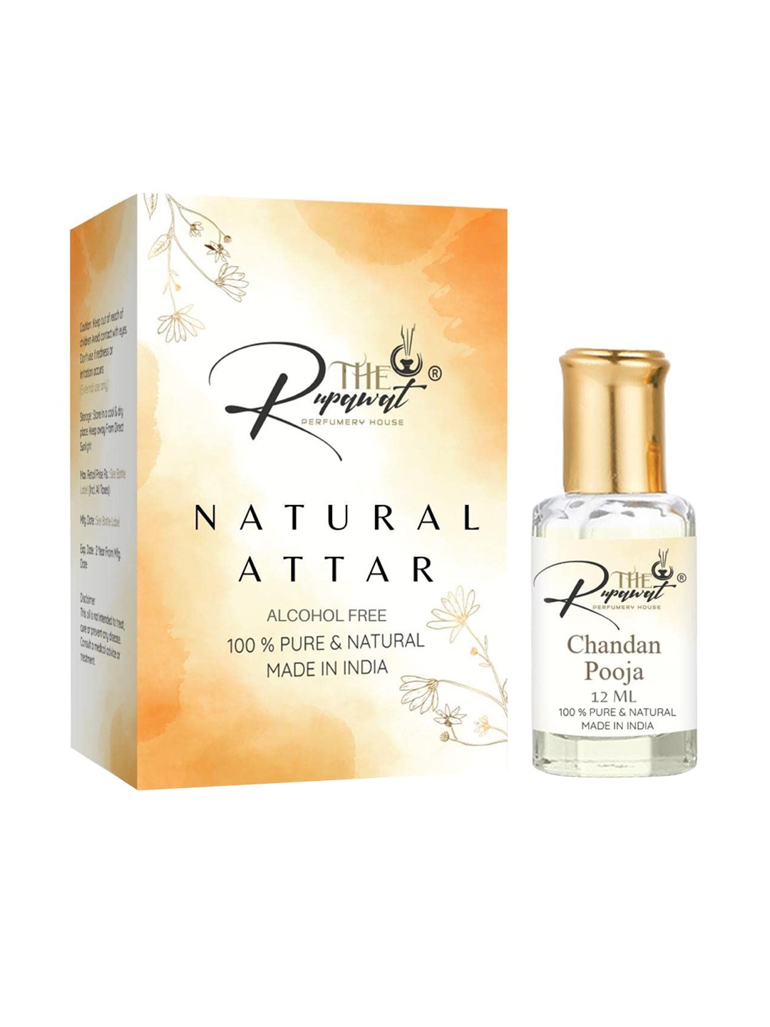 THE RUPAWAT Perfumery House Chandan Pooja Pure & Natural Alcohol-Free Attar - 12 ml, Transparent
THE RUPAWAT Perfumery House Chandan Pooja Pure & Natural Alcohol-Free Attar - 12 ml, Transparent