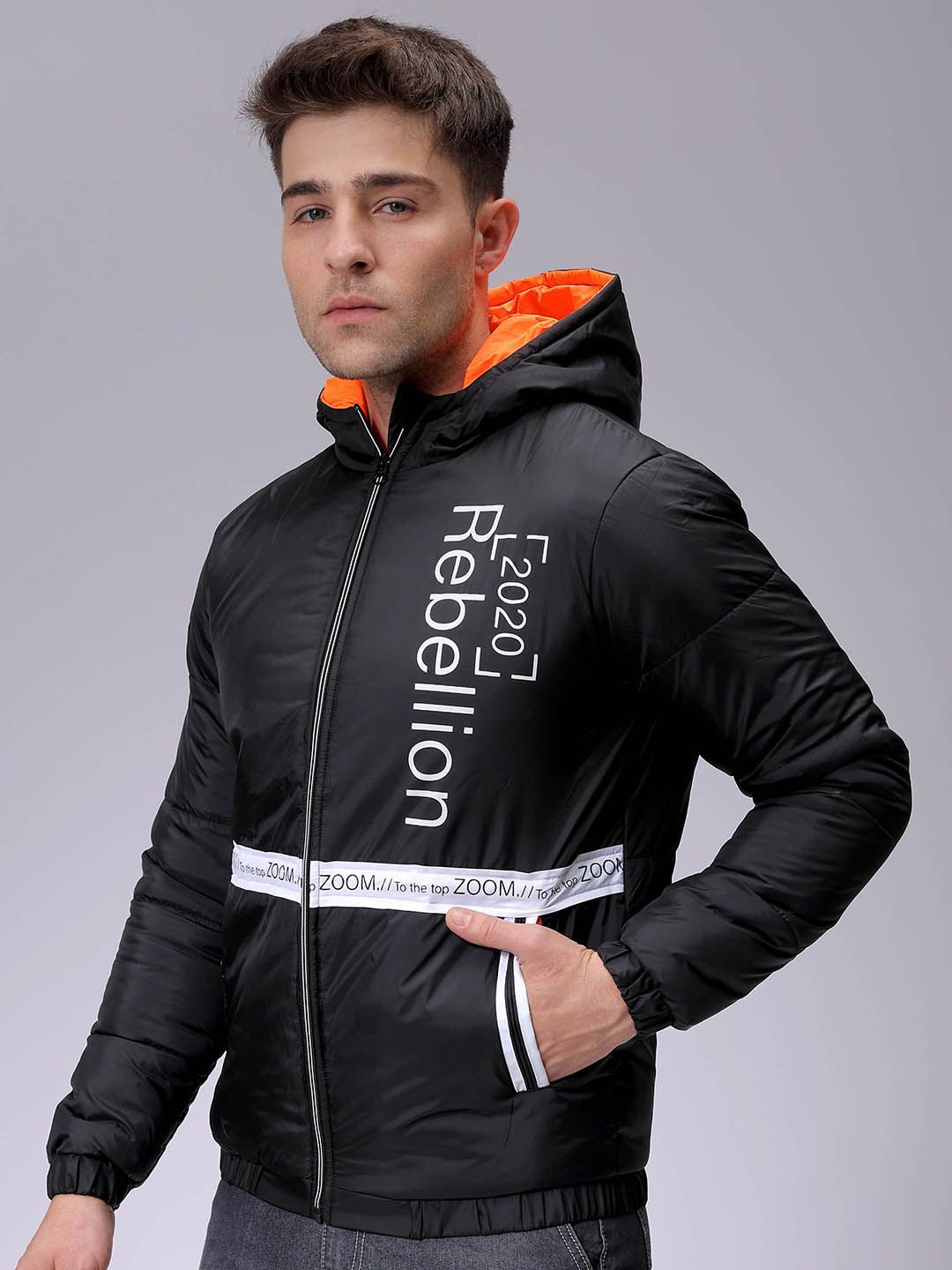 The Indian Garage Co Men Colourblocked Lightweight Puffer Jacket with Patchwork, Black
The Indian Garage Co Men Colourblocked Lightweight Puffer Jacket with Patchwork, Black
