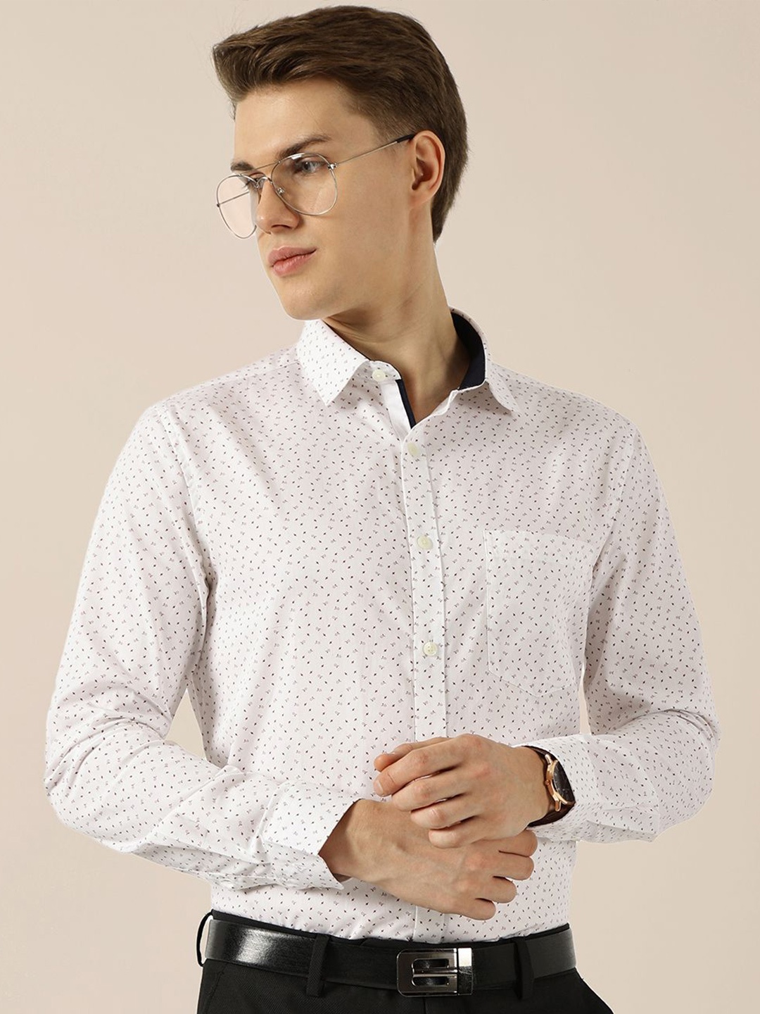 INVICTUS Men Original Cutaway Collar Micro Ditsy Printed Cotton Slim Fit Formal Shirt, White
INVICTUS Men Original Cutaway Collar Micro Ditsy Printed Cotton Slim Fit Formal Shirt, White
