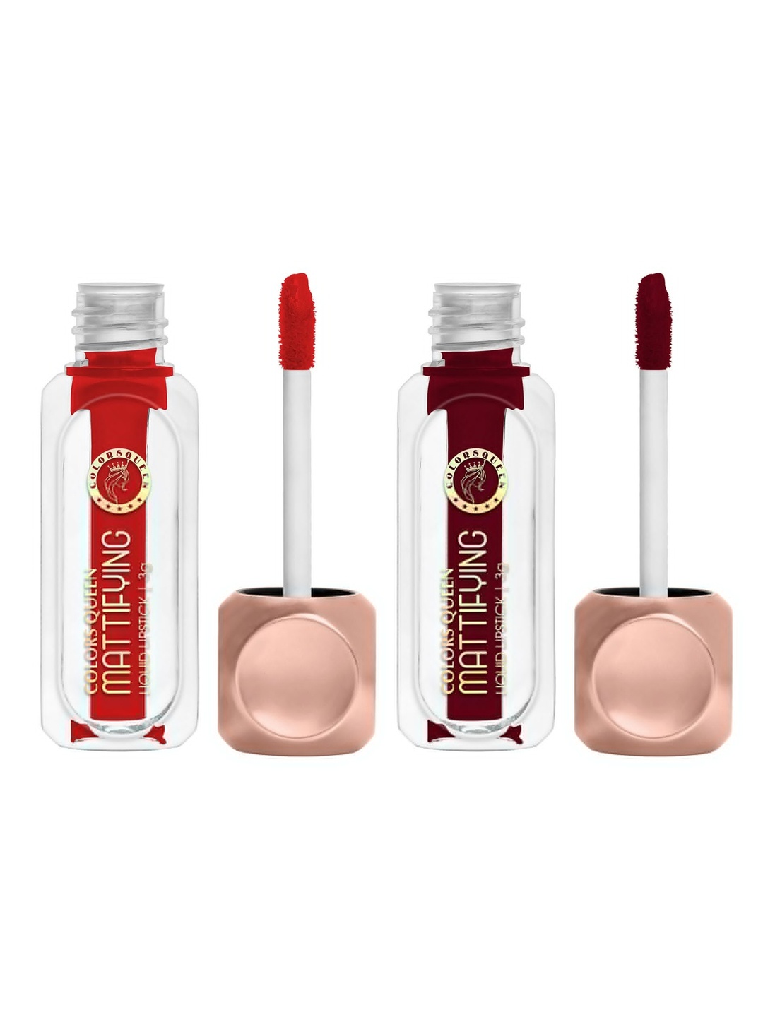 Colors Queen Mattifying Set Of 2 Non-Transfer Lipstick 3 ml Each - Crimson 10 & Ruby Mehroon 13, Red
Colors Queen Mattifying Set Of 2 Non-Transfer Lipstick 3 ml Each - Crimson 10 & Ruby Mehroon 13, Red