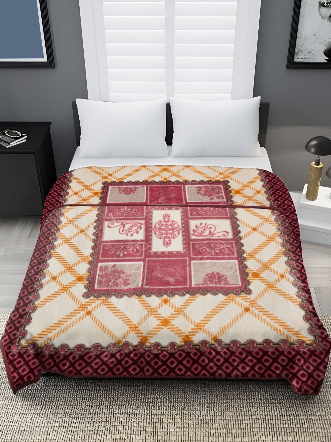 Spangle Pink & White Ethnic Motifs Mink Heavy Winter 450 GSM Double Bed Blanket
Spangle Pink & White Ethnic Motifs Mink Heavy Winter 450 GSM Double Bed Blanket