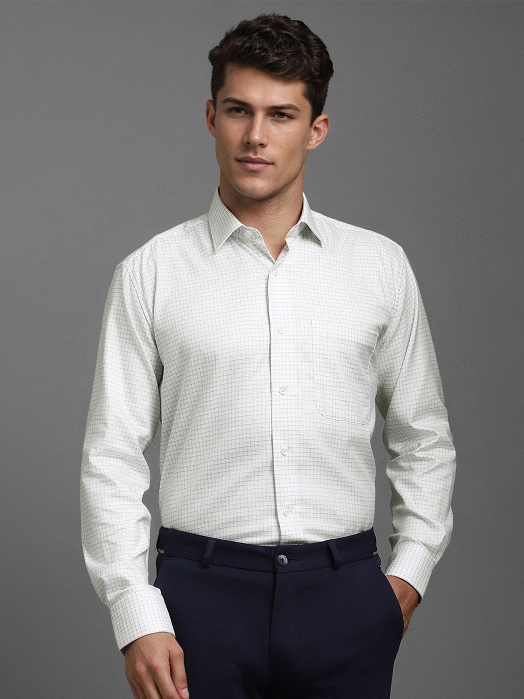 Luxure by Louis Philippe Men Classic Spread Collar Micro Checked Cotton Formal Shirt, White
Luxure by Louis Philippe Men Classic Spread Collar Micro Checked Cotton Formal Shirt, White