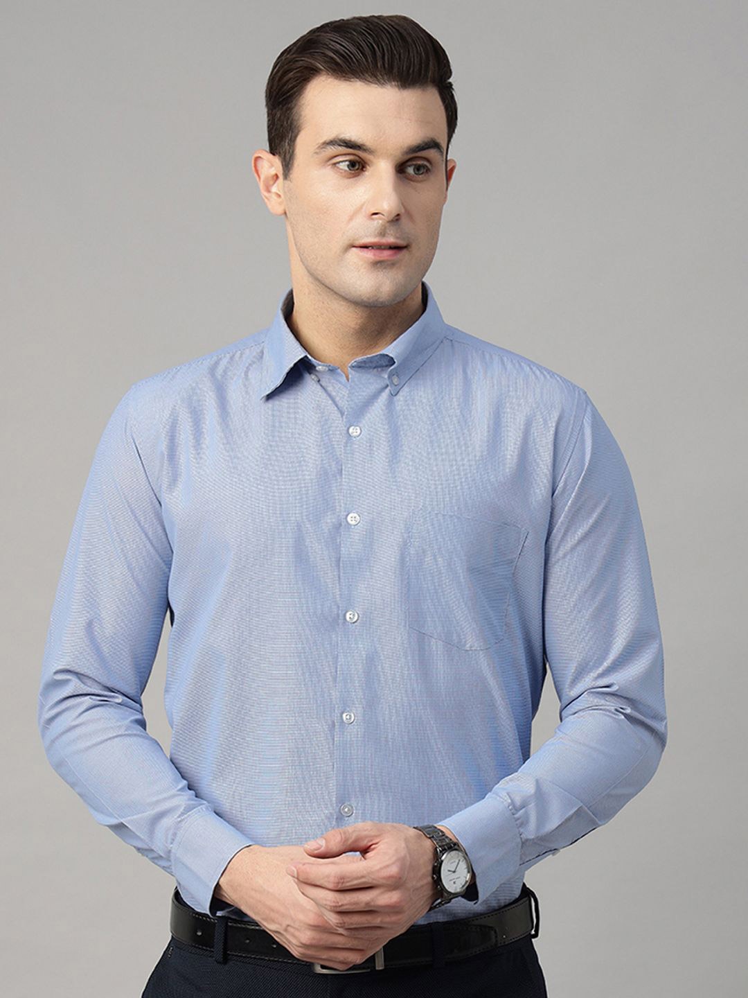 English Navy Men Button-Down Collar Micro Checked Wrinkle Ressistant Slim Fit Formal Shirt, White
English Navy Men Button-Down Collar Micro Checked Wrinkle Ressistant Slim Fit Formal Shirt, White
