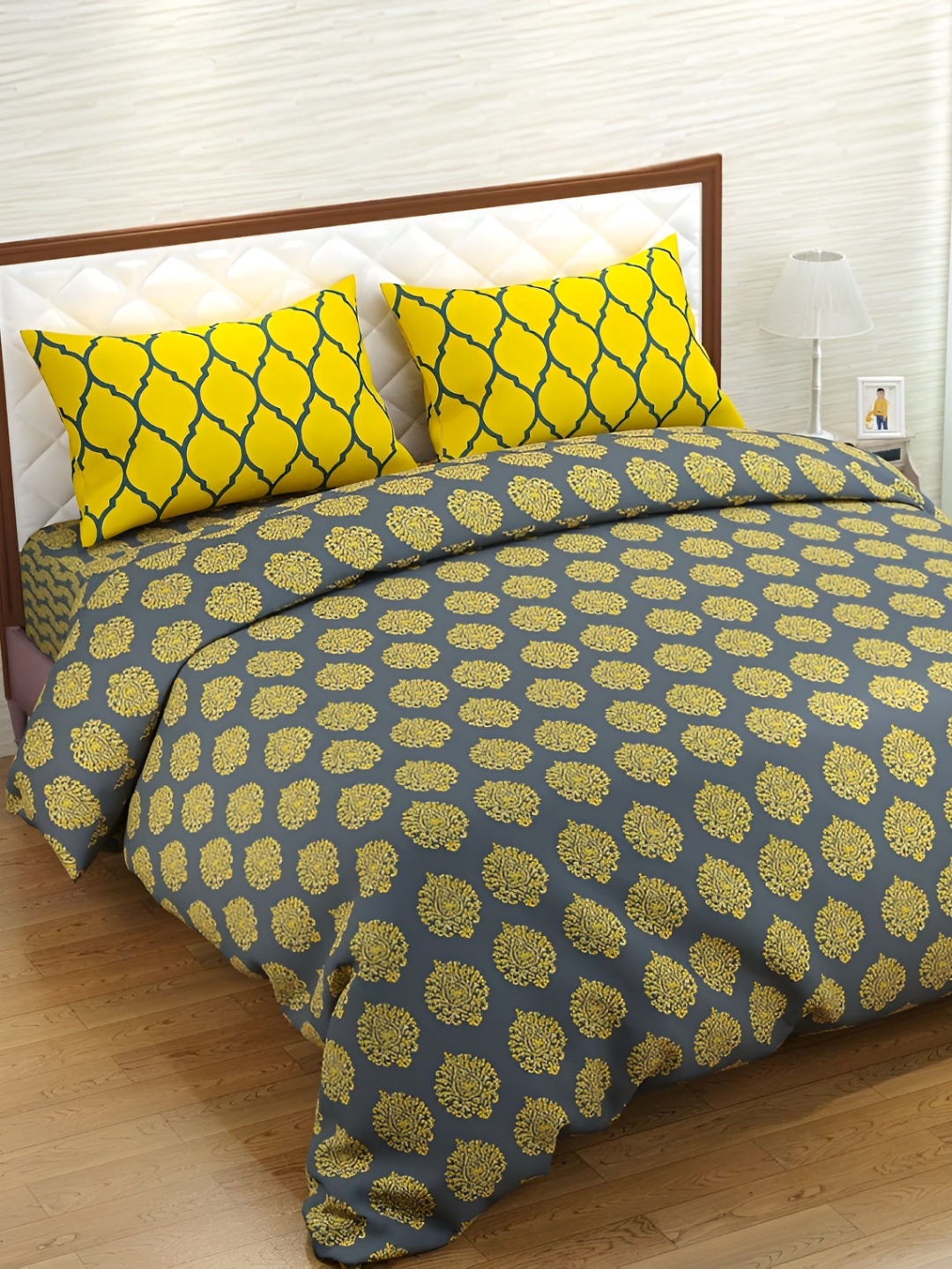 Trance Home Linen 200TC Printed Zippered King Rajai Cover/Blanket Cover with 2 Pillow Covers, Yellow
Trance Home Linen 200TC Printed Zippered King Rajai Cover/Blanket Cover with 2 Pillow Covers, Yellow