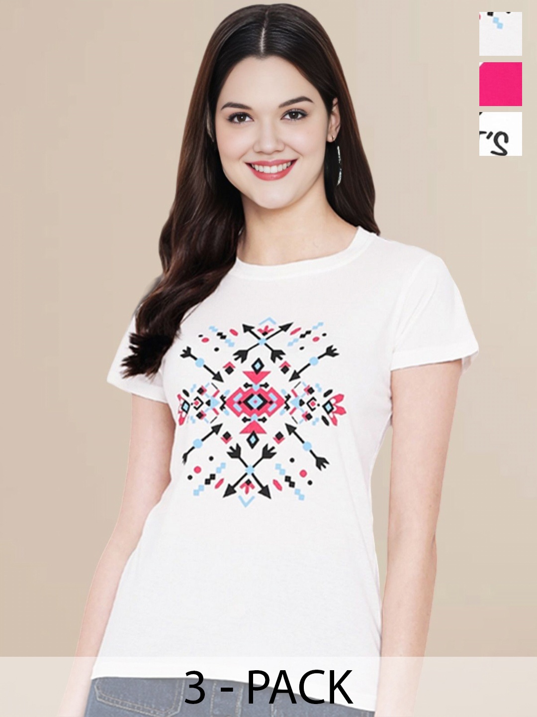 Metronaut Women Pack Of 3 Typography Printed Round Neck Cotton Donald Duck T-shirts, White
Metronaut Women Pack Of 3 Typography Printed Round Neck Cotton Donald Duck T-shirts, White