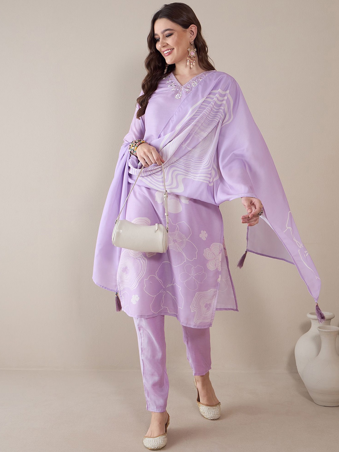 Anouk Women Floral Printed Regular Mirror Work Kurta with Trousers & With Dupatta, Purple
Anouk Women Floral Printed Regular Mirror Work Kurta with Trousers & With Dupatta, Purple