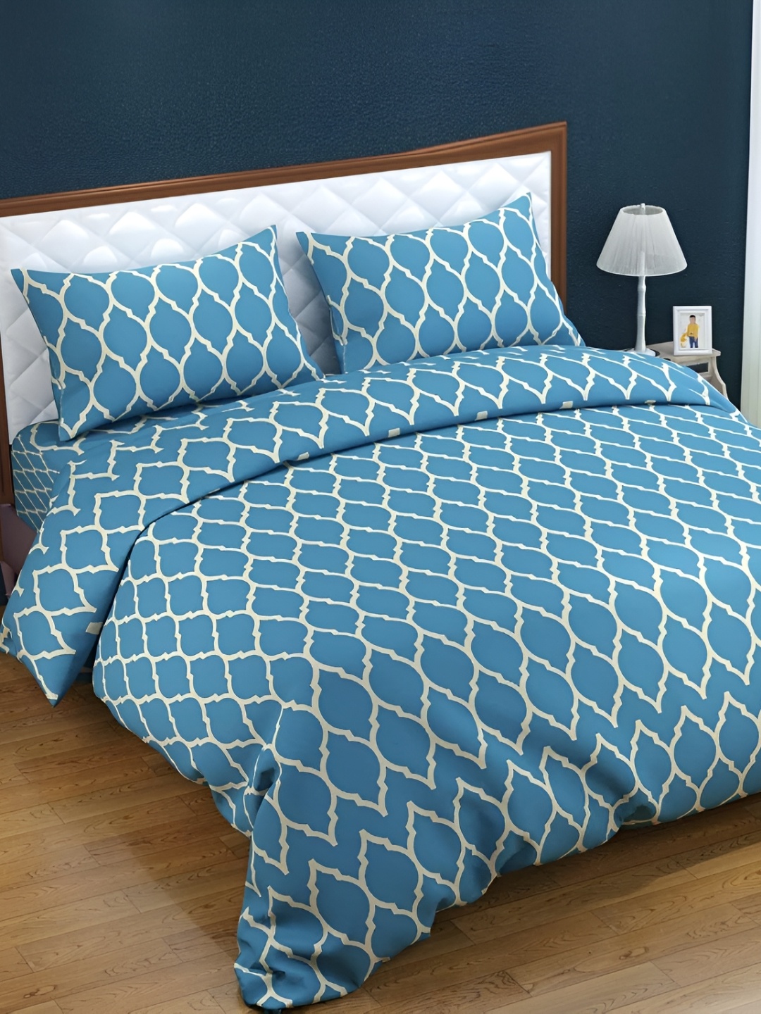 Trance Home Linen 200TC Printed Zippered Queen Rajai Cover/Blanket Cover with 2 Pillow Covers, Blue
Trance Home Linen 200TC Printed Zippered Queen Rajai Cover/Blanket Cover with 2 Pillow Covers, Blue
