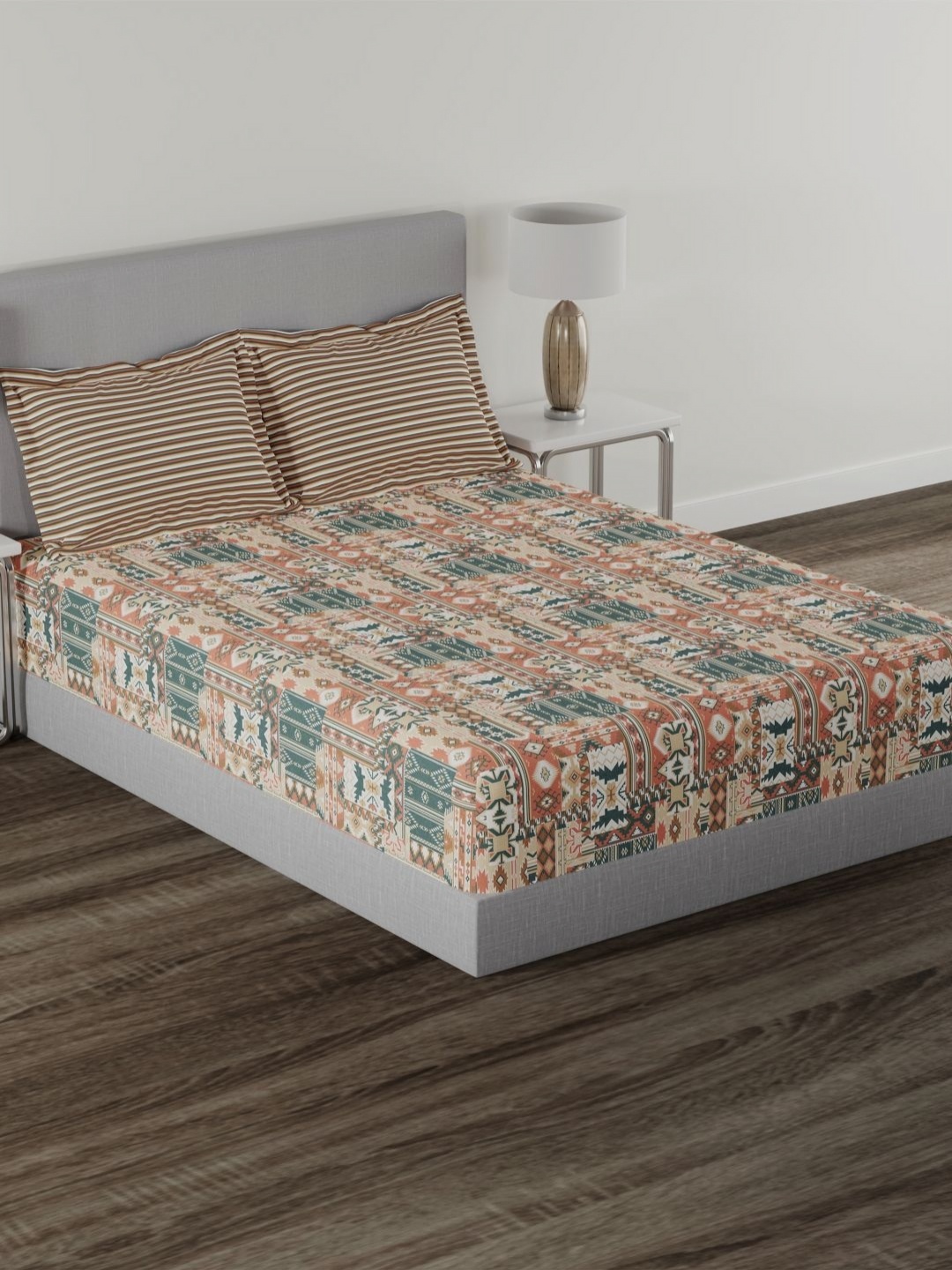 MYTRIDENT Killim Sage Carnival Flat 144TC Queen Cotton 1 Bedsheet with 2 Pillow Covers, Orange
MYTRIDENT Killim Sage Carnival Flat 144TC Queen Cotton 1 Bedsheet with 2 Pillow Covers, Orange