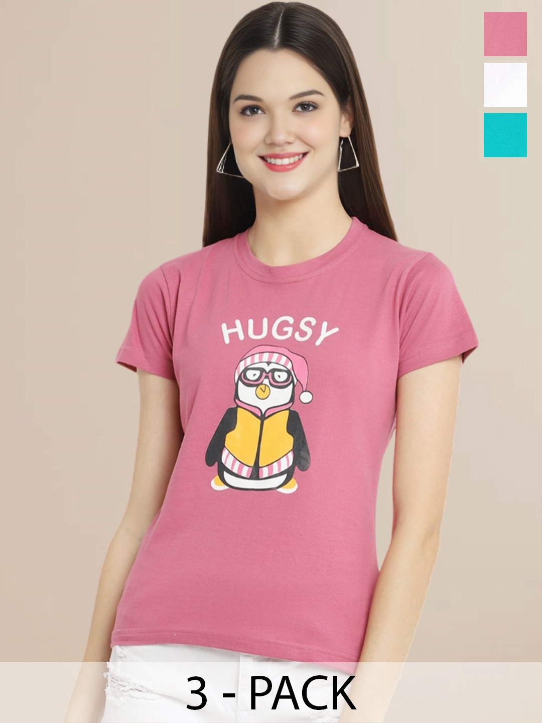 Metronaut Women Pack Of 3 Typography Printed Round Neck Cotton Donald Duck T-shirts, White
Metronaut Women Pack Of 3 Typography Printed Round Neck Cotton Donald Duck T-shirts, White