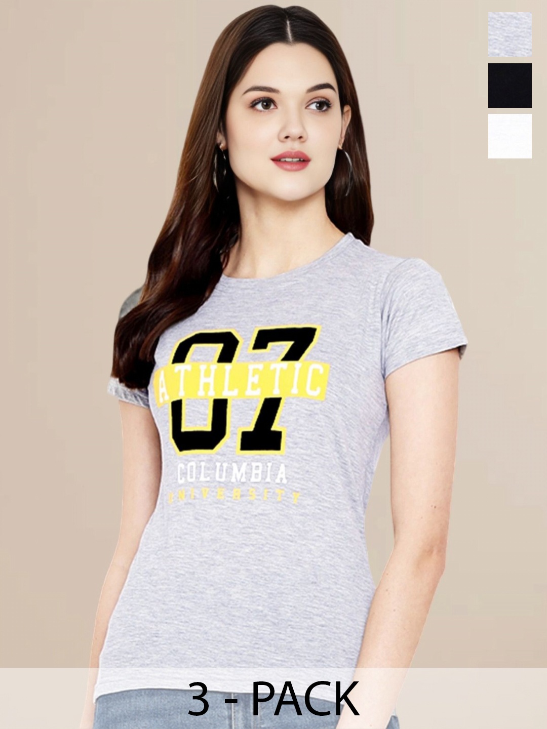 Metronaut Women Pack Of 3 Typography Printed Round Neck Cotton Mickey Mouse T-shirts, Black
Metronaut Women Pack Of 3 Typography Printed Round Neck Cotton Mickey Mouse T-shirts, Black