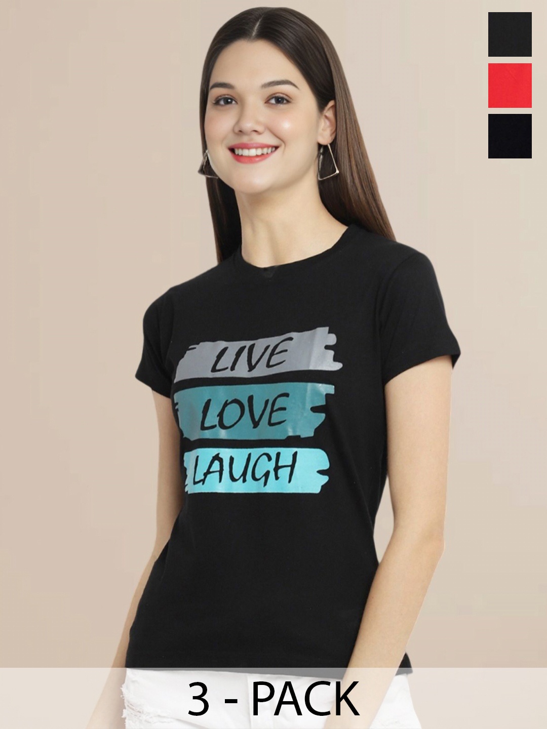 Metronaut Women Pack Of 3 Typography Printed Round Neck Cotton Mickey Mouse T-shirts, Red
Metronaut Women Pack Of 3 Typography Printed Round Neck Cotton Mickey Mouse T-shirts, Red