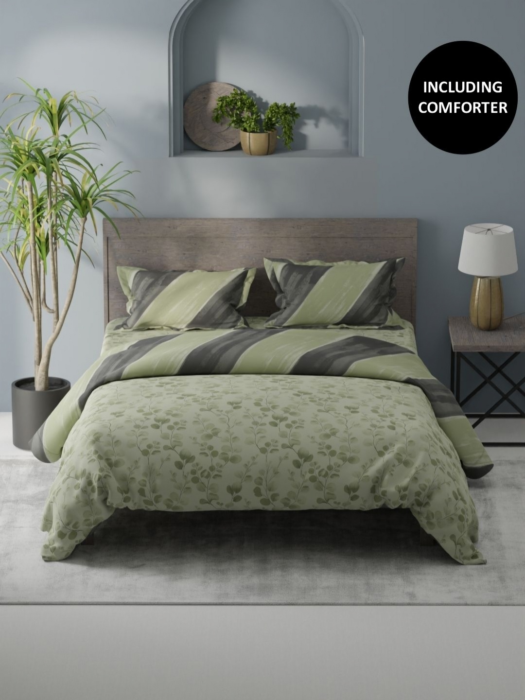 KOPA Green & Black 4 Pcs Floral Printed Cotton Queen Comforter & Bedsheet 2 Pillow Covers
KOPA Green & Black 4 Pcs Floral Printed Cotton Queen Comforter & Bedsheet 2 Pillow Covers