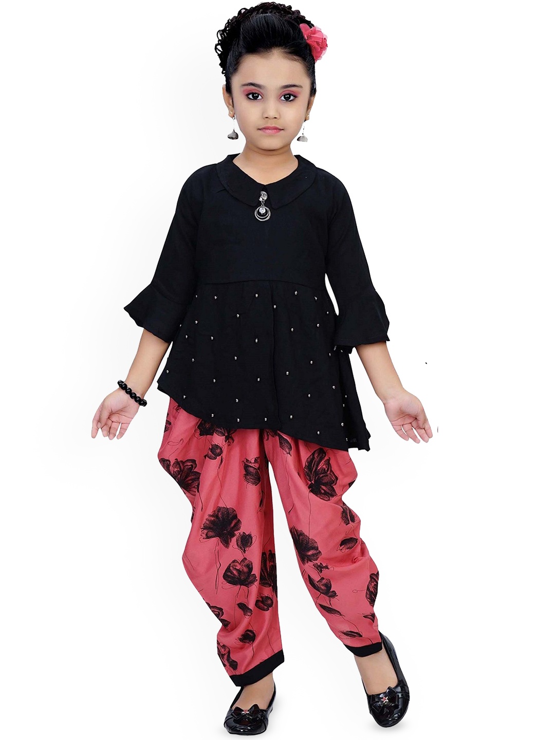 Arshia Fashions Girls Floral Printed Regular Beads and Stones Kurti with Dhoti Pants, Pink
Arshia Fashions Girls Floral Printed Regular Beads and Stones Kurti with Dhoti Pants, Pink