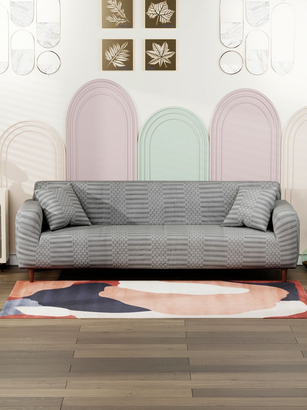 Myntra Elegant Homes Grey Self Design Jacquard Sofa Cover With Arms & 2 Cushion Covers
Myntra Elegant Homes Grey Self Design Jacquard Sofa Cover With Arms & 2 Cushion Covers