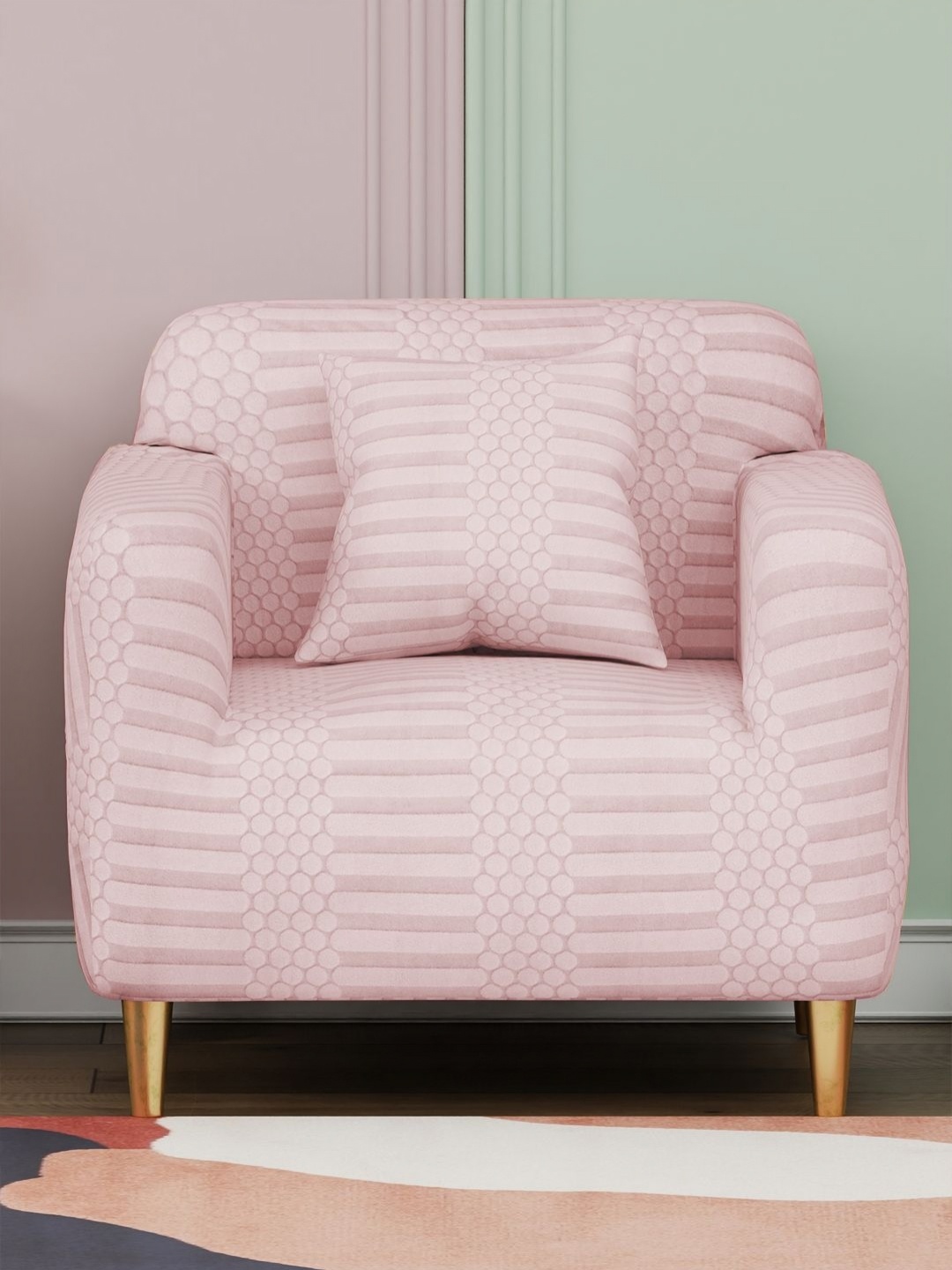 Myntra Elegant Homes Pink Dotted Stripe Pattern Jacquard Sofa Cover With Cushion Cover
Myntra Elegant Homes Pink Dotted Stripe Pattern Jacquard Sofa Cover With Cushion Cover