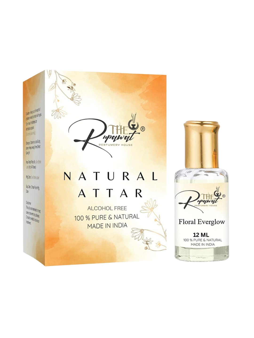 THE RUPAWAT Perfumery House Floral Everglow 100% Natural & Pure Alcohol Free Attar- 12 ml, Transparent
THE RUPAWAT Perfumery House Floral Everglow 100% Natural & Pure Alcohol Free Attar- 12 ml, Transparent