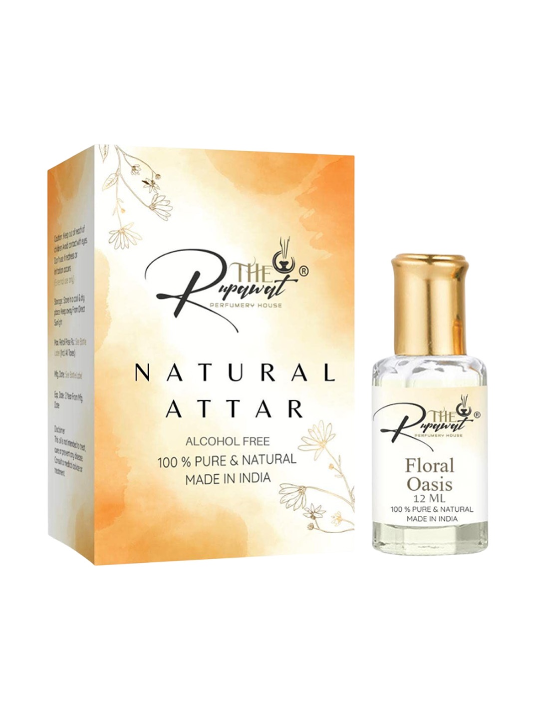 THE RUPAWAT Perfumery House Floral Oasis 100% Natural Alcohol Free Attar - 12 ml, Transparent
THE RUPAWAT Perfumery House Floral Oasis 100% Natural Alcohol Free Attar - 12 ml, Transparent