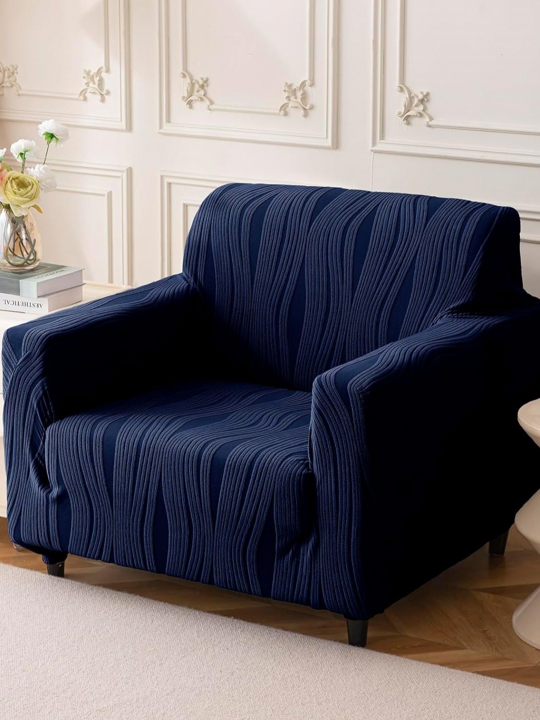 House Of Quirk Single Seater Jacquard Waterproof Crizzle Pattern Fabric Sofa Cover, Blue
House Of Quirk Single Seater Jacquard Waterproof Crizzle Pattern Fabric Sofa Cover, Blue