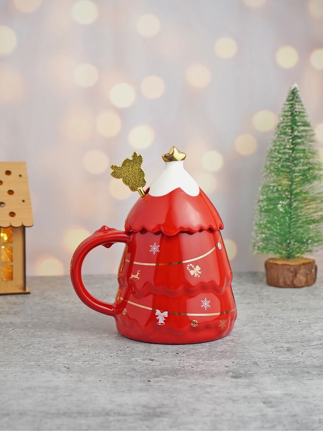 Little Surprise Box LLP Red Decorative Christmas Coffee Mug with Lid & Reindeer Spoon
Little Surprise Box LLP Red Decorative Christmas Coffee Mug with Lid & Reindeer Spoon