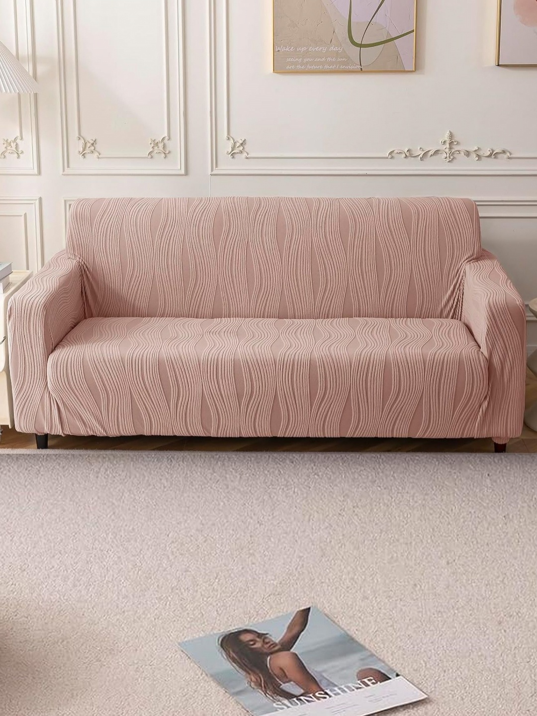 House Of Quirk Four Seater Jacquard Waterproof Crizzle Pattern Fabric Sofa Cover, Pink
House Of Quirk Four Seater Jacquard Waterproof Crizzle Pattern Fabric Sofa Cover, Pink