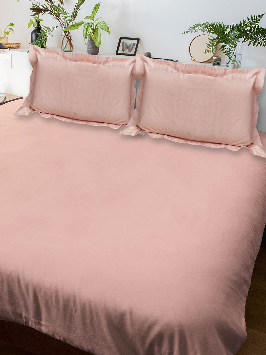 10club Peach-Coloured Cotton King Bedsheet with 2 Pillow Covers 2.70 m X 2.70 m
10club Peach-Coloured Cotton King Bedsheet with 2 Pillow Covers 2.70 m X 2.70 m