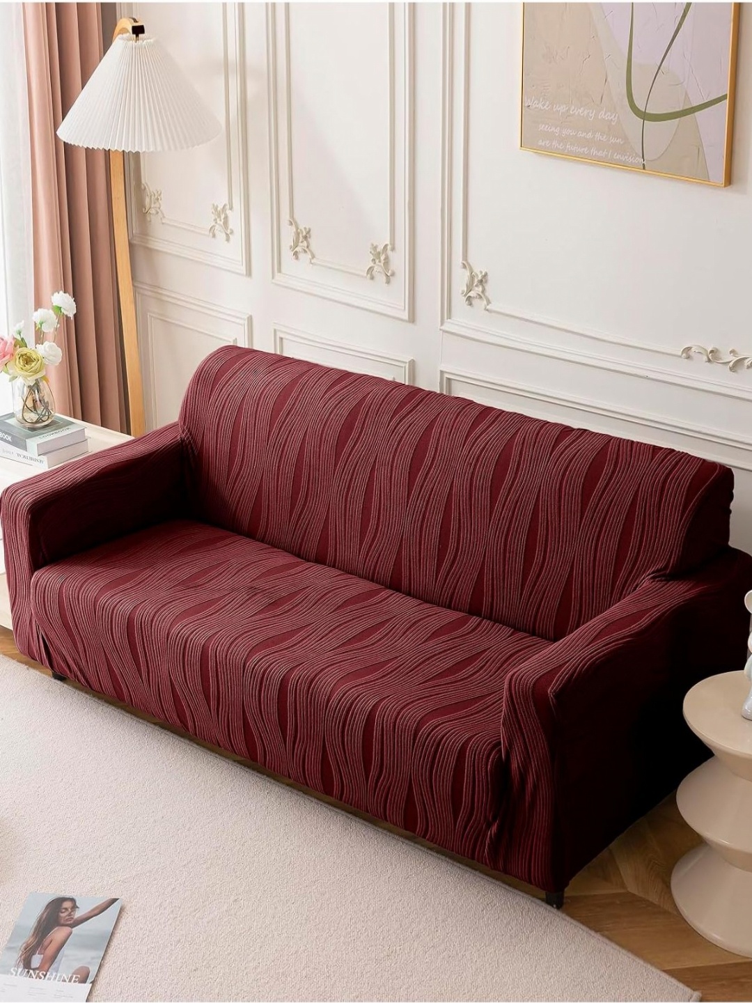 House Of Quirk Four Seater Jacquard Waterproof Crizzle Pattern Fabric Sofa Cover, Maroon
House Of Quirk Four Seater Jacquard Waterproof Crizzle Pattern Fabric Sofa Cover, Maroon