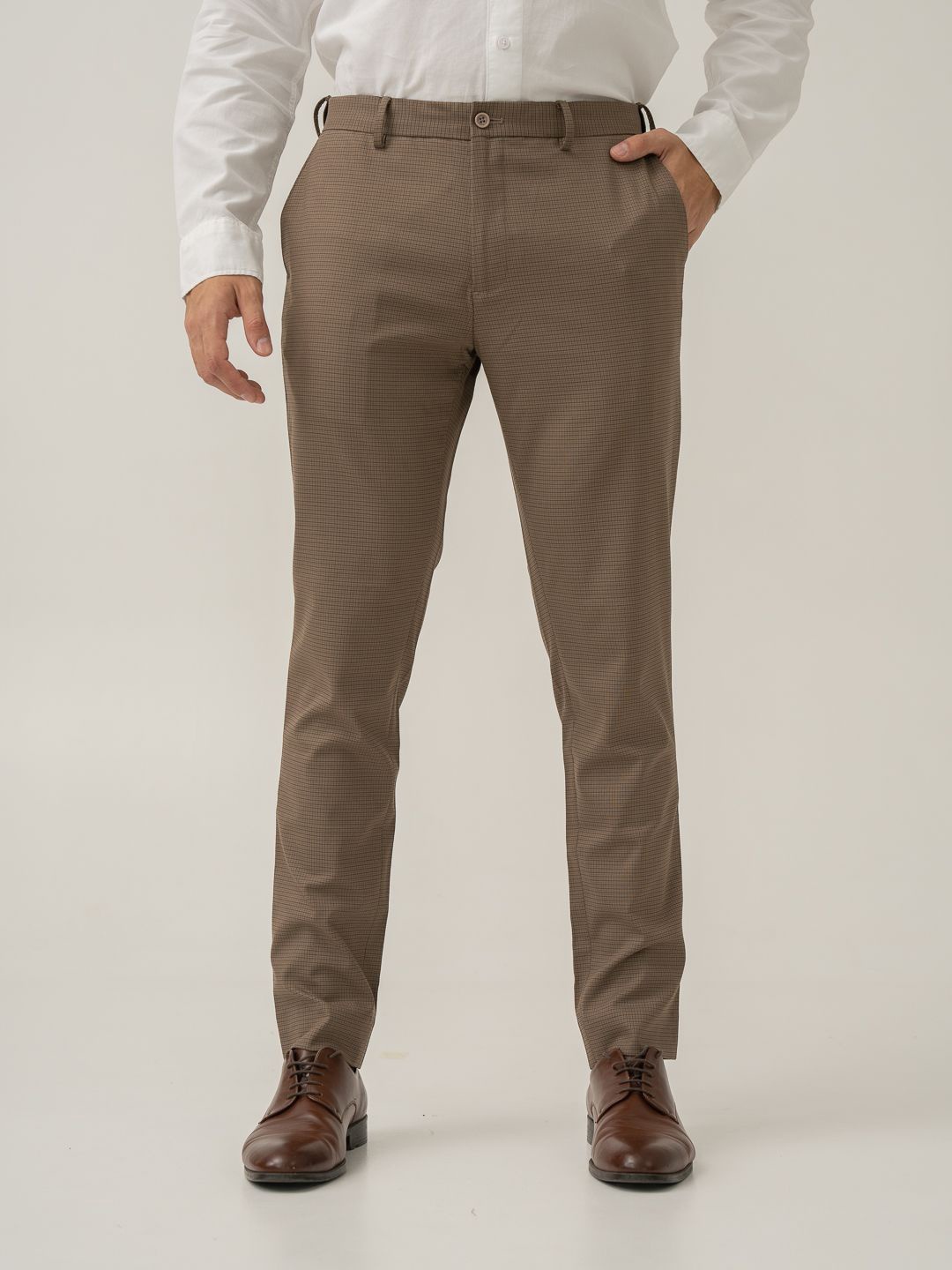 The Pant Project Men Stylish Slim Fit Checked Mid-Rise Wrinkle Free Formal Trousers, Brown
The Pant Project Men Stylish Slim Fit Checked Mid-Rise Wrinkle Free Formal Trousers, Brown