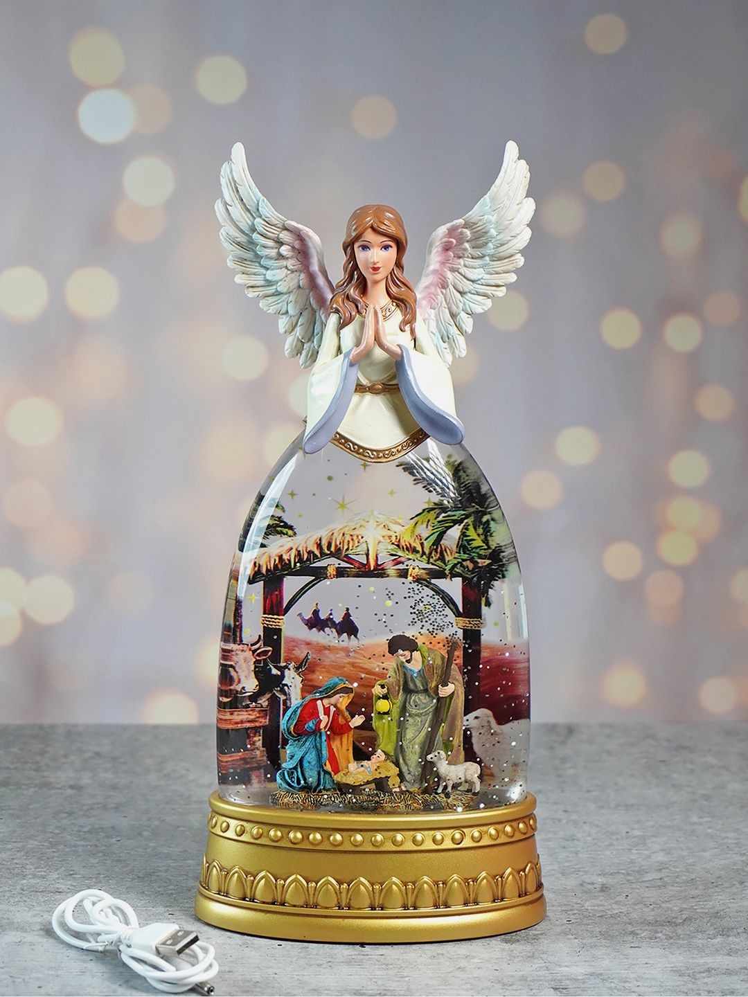 Little Surprise Box LLP Gold Toned Glitter light Water Divine Angel Musical Nativity Set
Little Surprise Box LLP Gold Toned Glitter light Water Divine Angel Musical Nativity Set