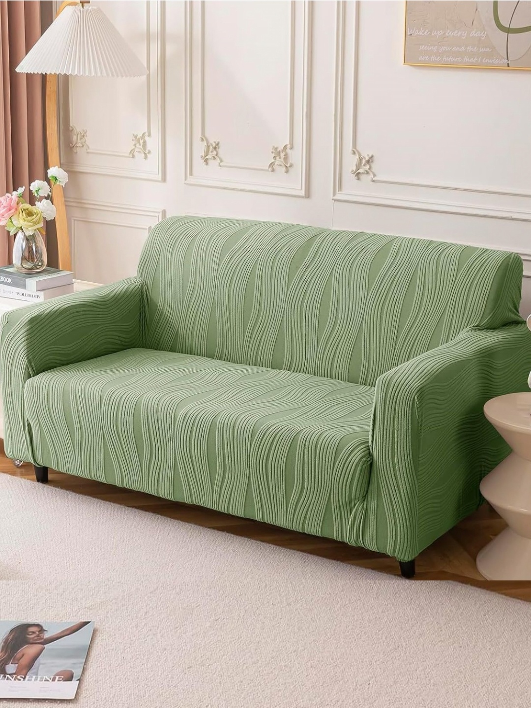 House Of Quirk Double Seater Jacquard Waterproof Crizzle Pattern Fabric Sofa Cover, Green
House Of Quirk Double Seater Jacquard Waterproof Crizzle Pattern Fabric Sofa Cover, Green