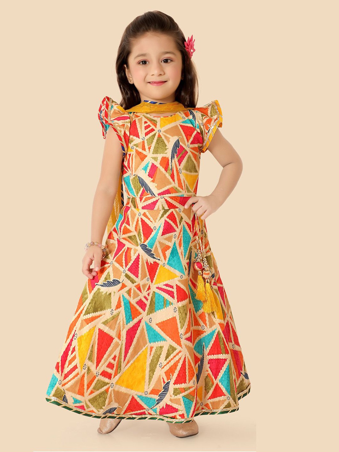 Ethniks Neu-Ron Girls Printed Ready to Wear Lehenga & Blouse With Dupatta, Yellow
Ethniks Neu-Ron Girls Printed Ready to Wear Lehenga & Blouse With Dupatta, Yellow