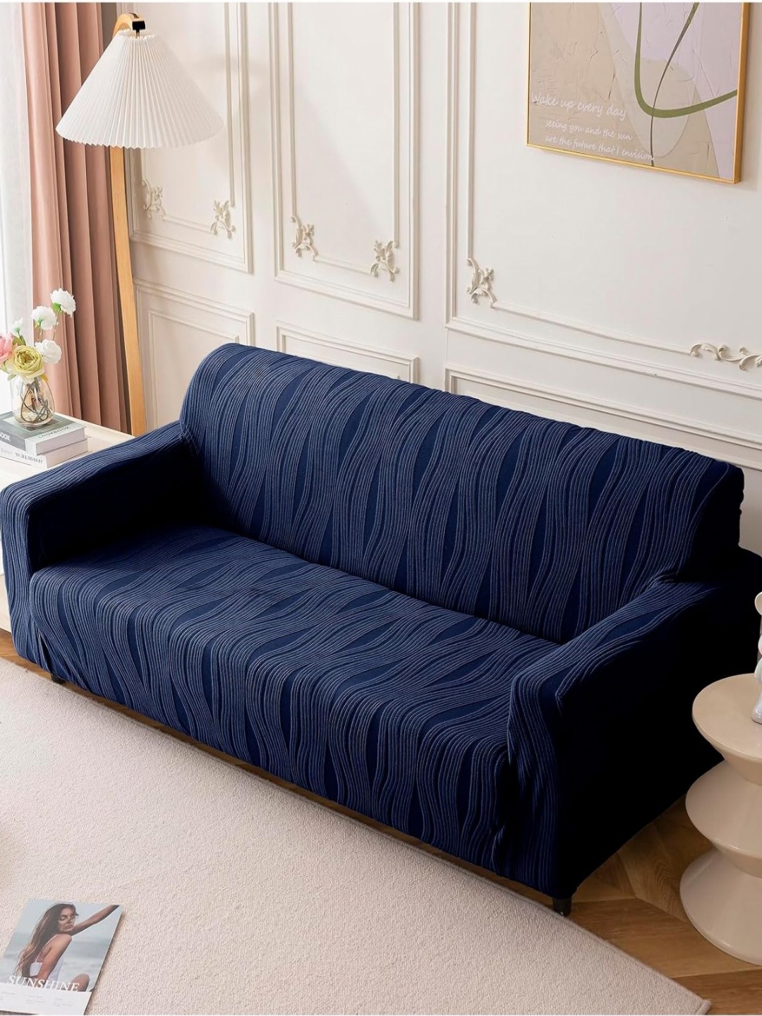 House Of Quirk Triple Seater Jacquard Waterproof Crizzle Pattern Fabric Sofa Cover, Blue
House Of Quirk Triple Seater Jacquard Waterproof Crizzle Pattern Fabric Sofa Cover, Blue