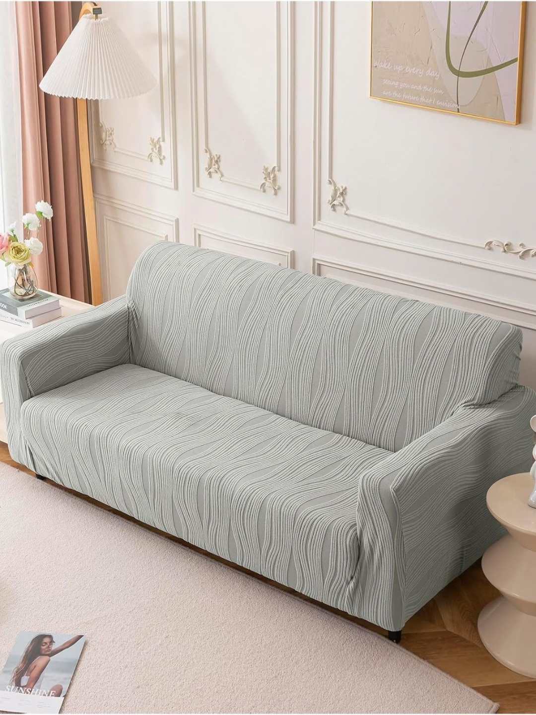 House Of Quirk Triple Seater Jacquard Waterproof Crizzle Pattern Fabric Sofa Cover, Grey
House Of Quirk Triple Seater Jacquard Waterproof Crizzle Pattern Fabric Sofa Cover, Grey