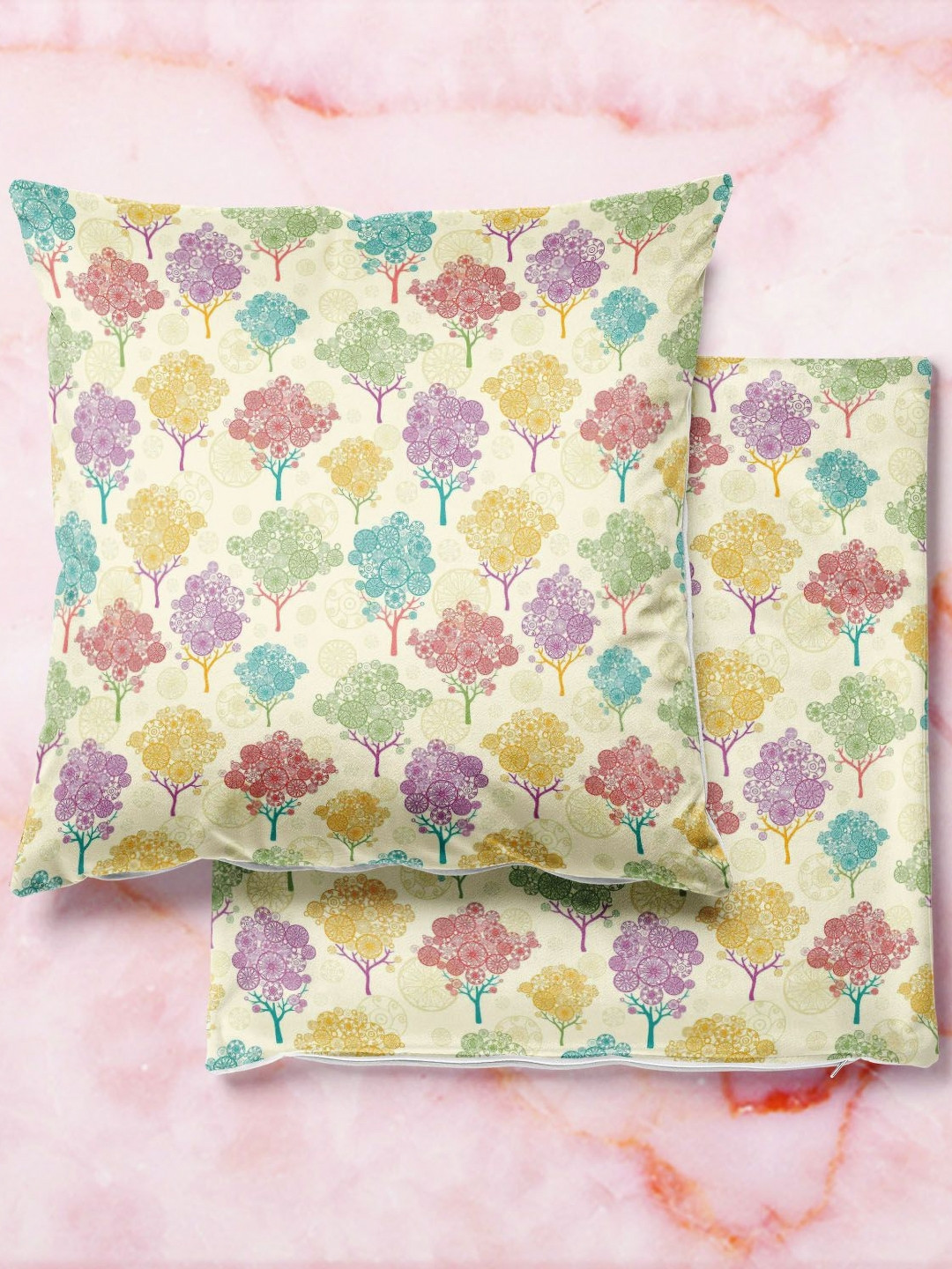 ArtzFolio Multicoloured Set of 2 Square Cushion Covers, Multi 
ArtzFolio Multicoloured Set of 2 Square Cushion Covers, Multi