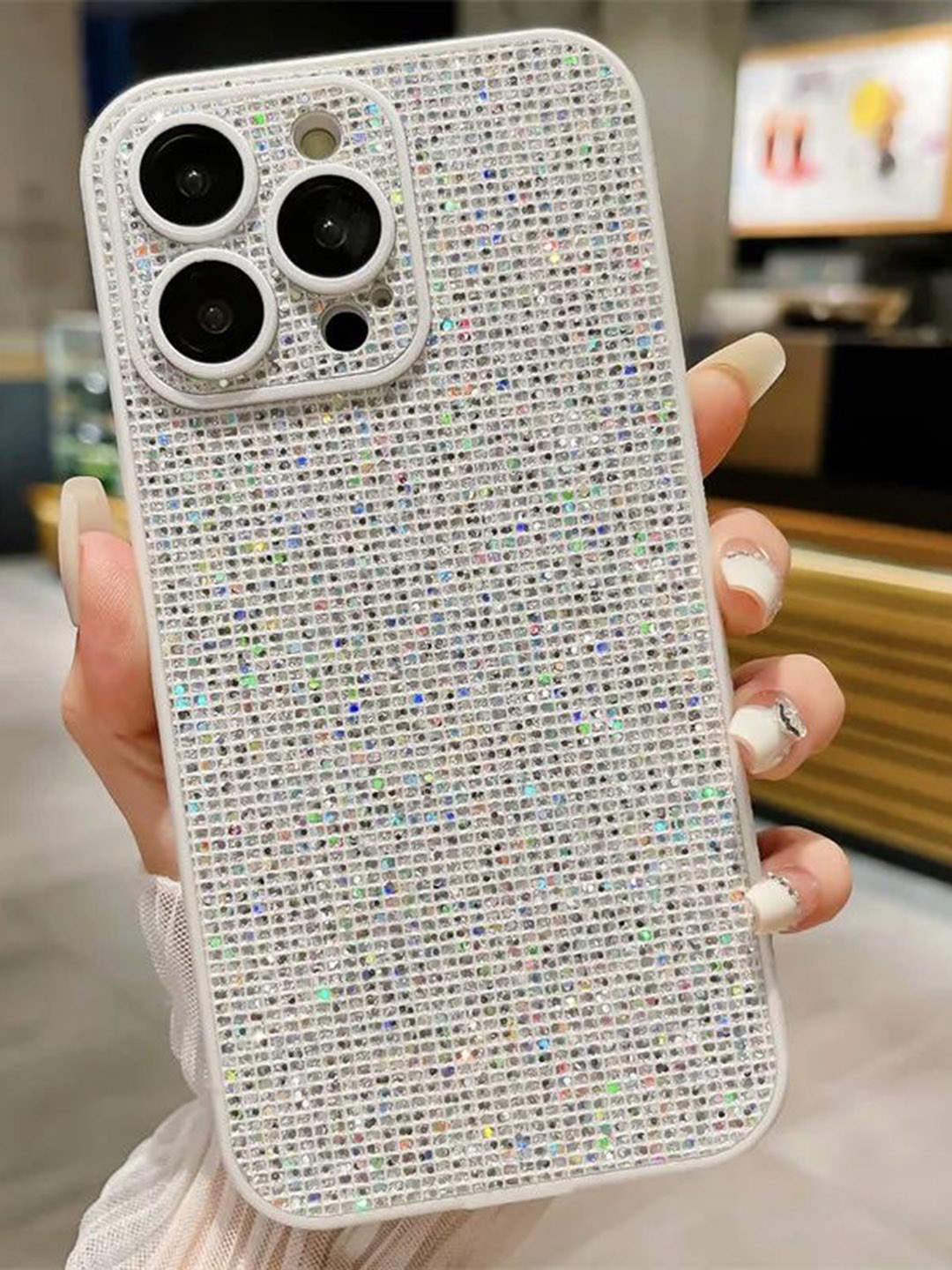 Luxury Kase Glitter Full Lens Protection iPhone 12 Pro Max Back Case Mobile Accessories, White
Luxury Kase Glitter Full Lens Protection iPhone 12 Pro Max Back Case Mobile Accessories, White
