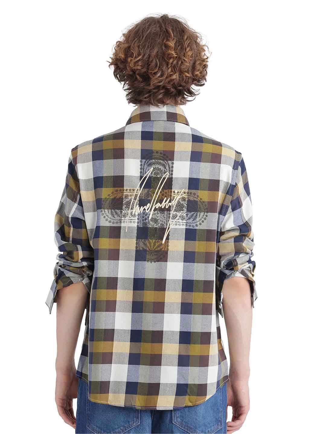 RARE RABBIT Men Comfort Button-Down Collar Tartan Checked Cotton Oversized Casual Shirt, White
RARE RABBIT Men Comfort Button-Down Collar Tartan Checked Cotton Oversized Casual Shirt, White