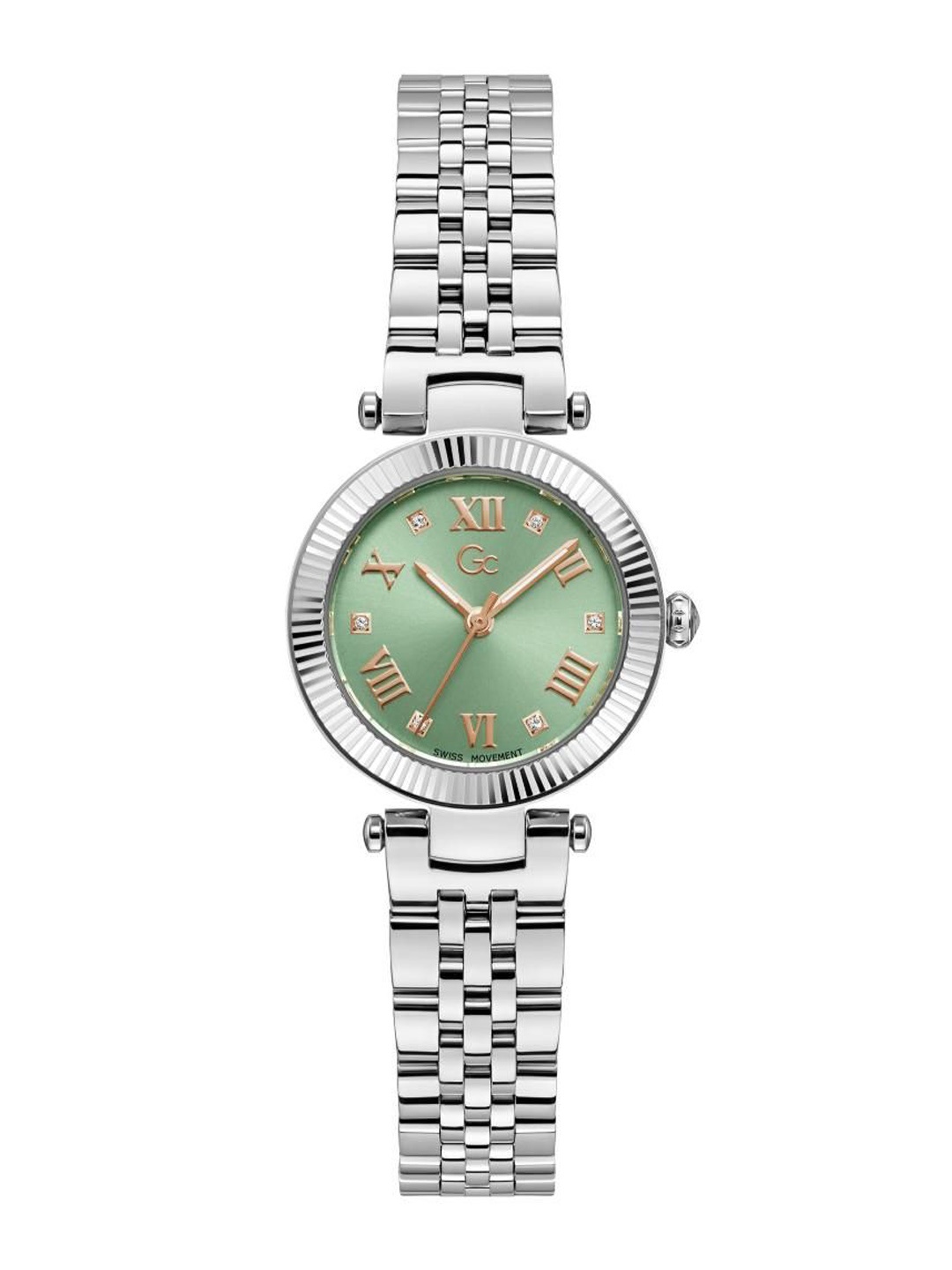 GC Women Brass Dial & Stainless Steel Bracelet Style Straps Analogue Watch Z02007L9MF, Green
GC Women Brass Dial & Stainless Steel Bracelet Style Straps Analogue Watch Z02007L9MF, Green