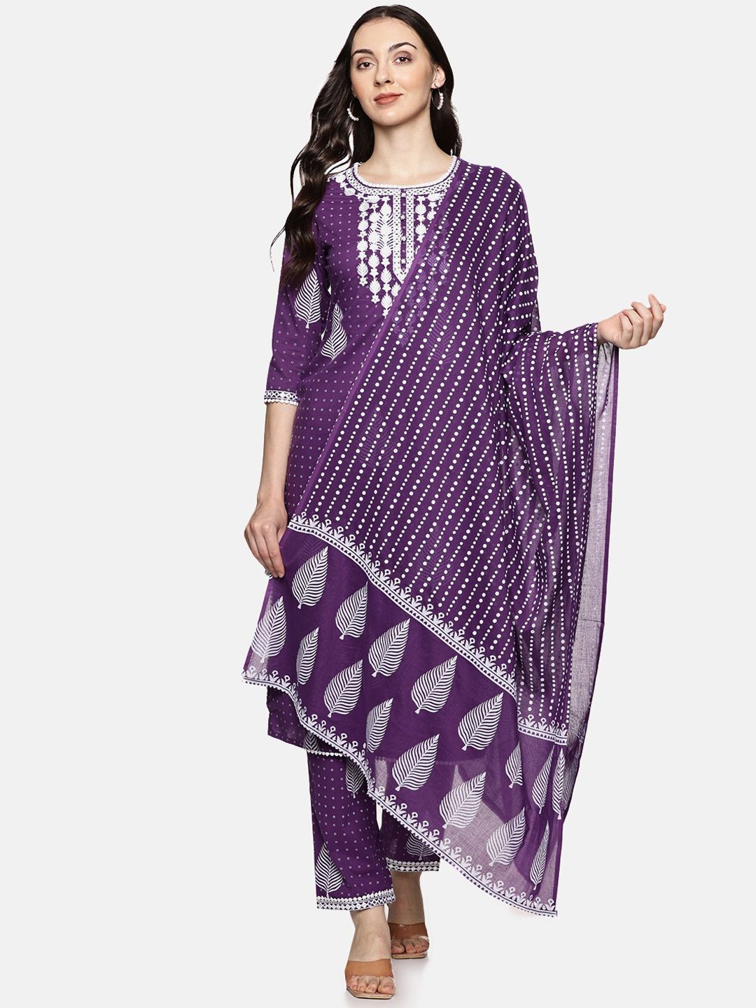 RAJMANDIRFABRICS Women Floral Embroidered Regular Mirror Work Pure Cotton Kurta with Trousers & With Dupatta, Purple
RAJMANDIRFABRICS Women Floral Embroidered Regular Mirror Work Pure Cotton Kurta with Trousers & With Dupatta, Purple