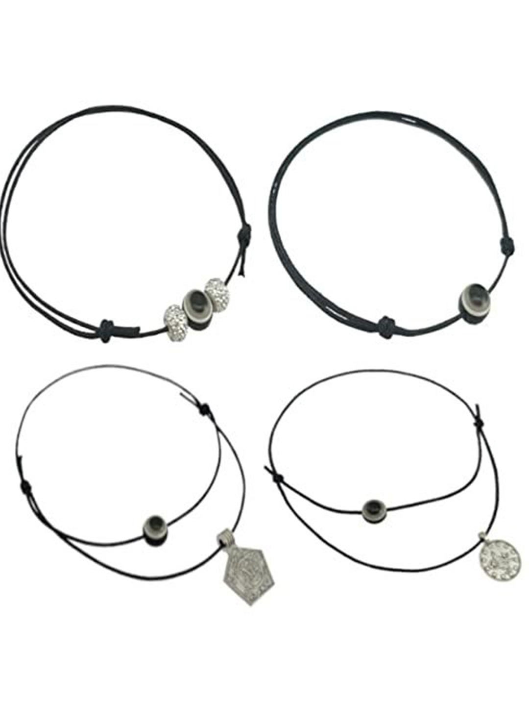 HIGH TRENDZ 4 Pcs Combo Black Thread Knot with Oxidised Single Charms Adjustable Anklets
HIGH TRENDZ 4 Pcs Combo Black Thread Knot with Oxidised Single Charms Adjustable Anklets