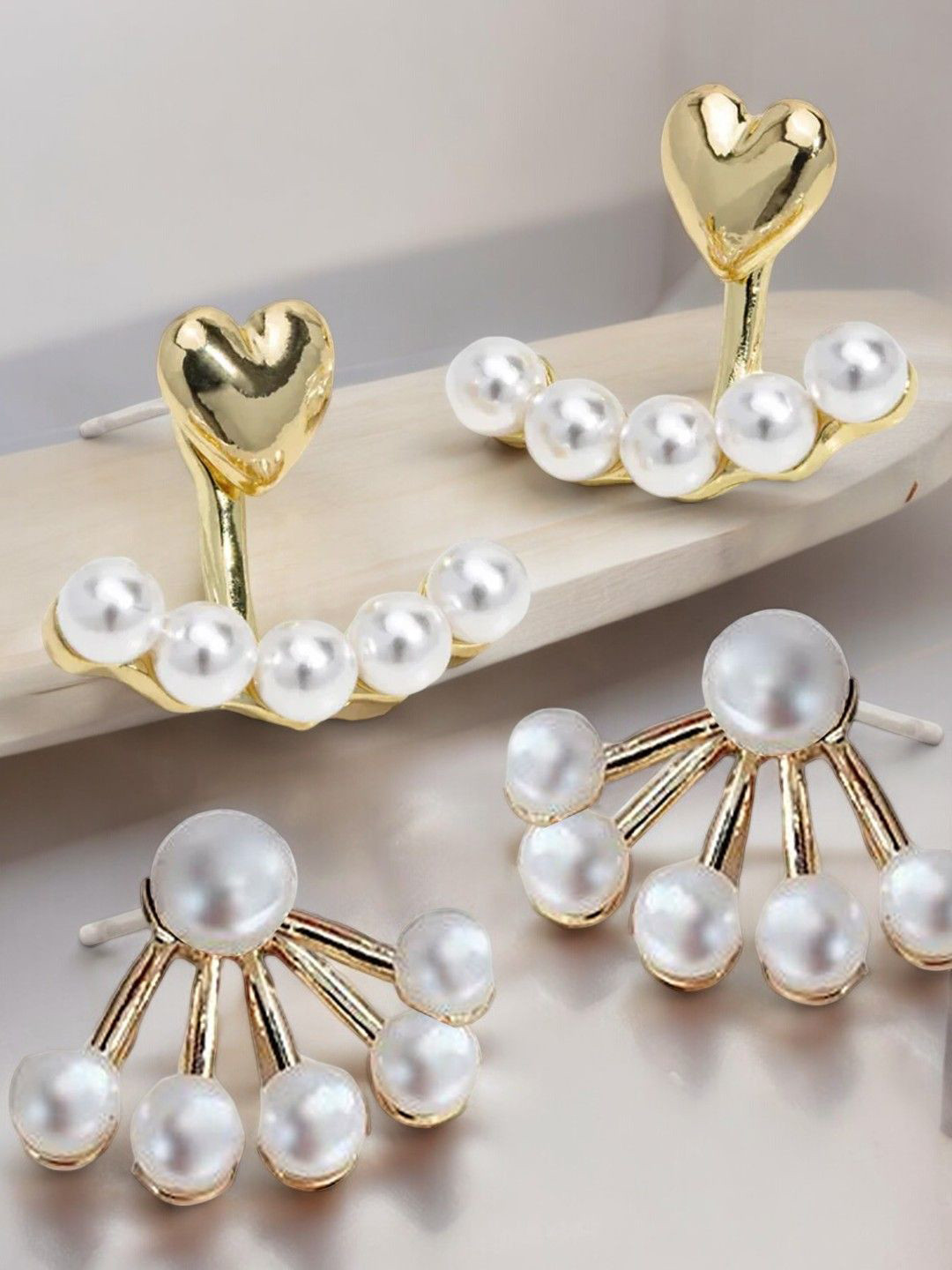 OOMPH Heart Shaped Studs Earrings, Gold 
OOMPH Heart Shaped Studs Earrings, Gold