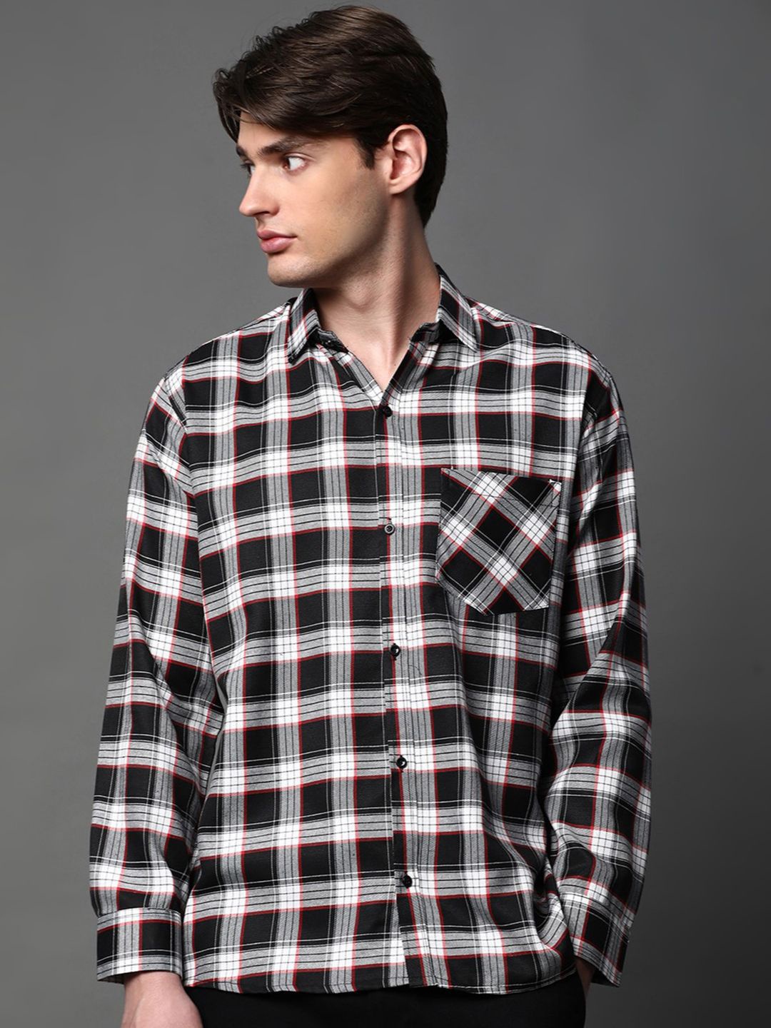BOWLIFESTYLE Men Classic Spread Collar Gingham Checked Cotton Casual Shirt, Black
BOWLIFESTYLE Men Classic Spread Collar Gingham Checked Cotton Casual Shirt, Black
