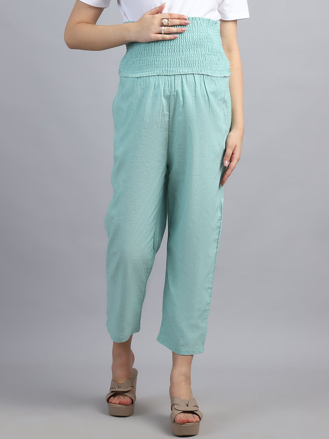 Moms Maternity Women Cotton Comfort High-Rise Maternity Joggers Trousers, Turquoise blue
Moms Maternity Women Cotton Comfort High-Rise Maternity Joggers Trousers, Turquoise blue