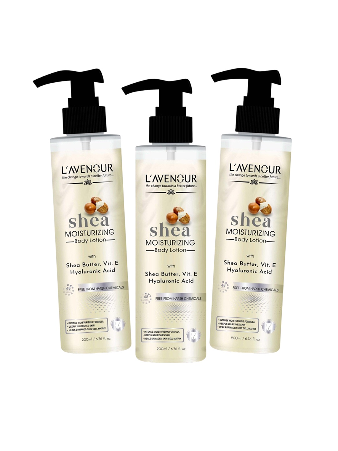 L'AVENOUR Set Of 3 Shea Butter Moisturizing Body Lotion For Dry Skin - 200ml Each, White
L'AVENOUR Set Of 3 Shea Butter Moisturizing Body Lotion For Dry Skin - 200ml Each, White