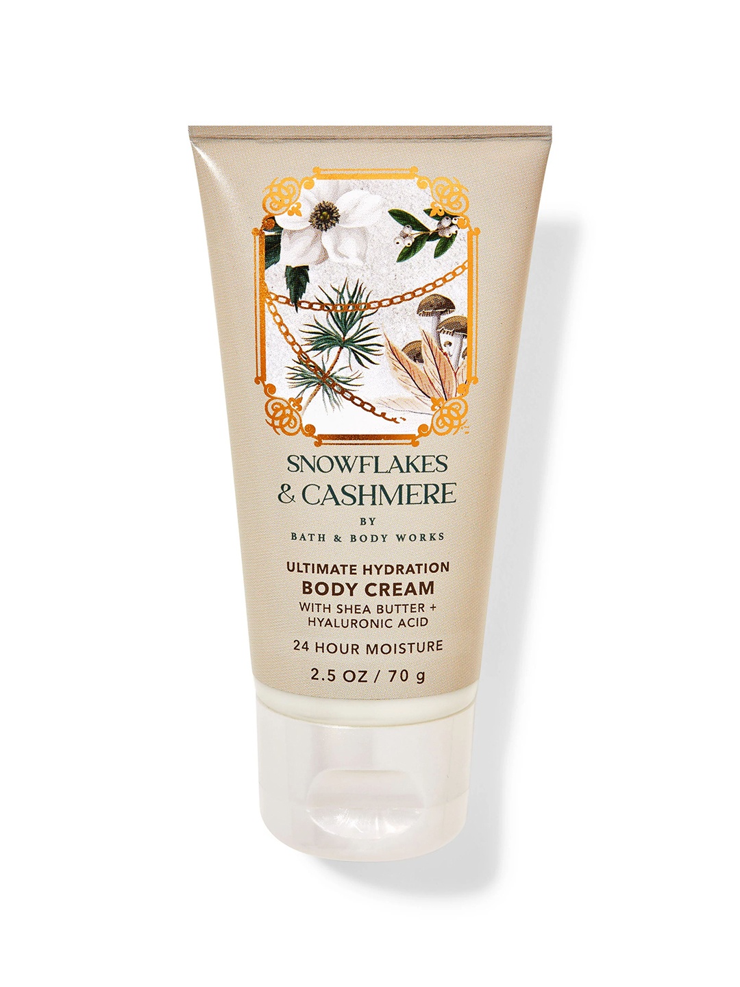 Bath & Body Works Snowflakes & Cashmere Ultimate Hydration Travel Size Body Cream - 70 g, Gold
Bath & Body Works Snowflakes & Cashmere Ultimate Hydration Travel Size Body Cream - 70 g, Gold