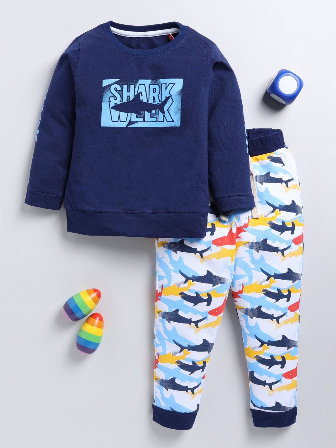 BAESD Boys Printed Round Neck Long Sleeves Pure Cotton Sweatshirt With Jogger, Navy blue
BAESD Boys Printed Round Neck Long Sleeves Pure Cotton Sweatshirt With Jogger, Navy blue
