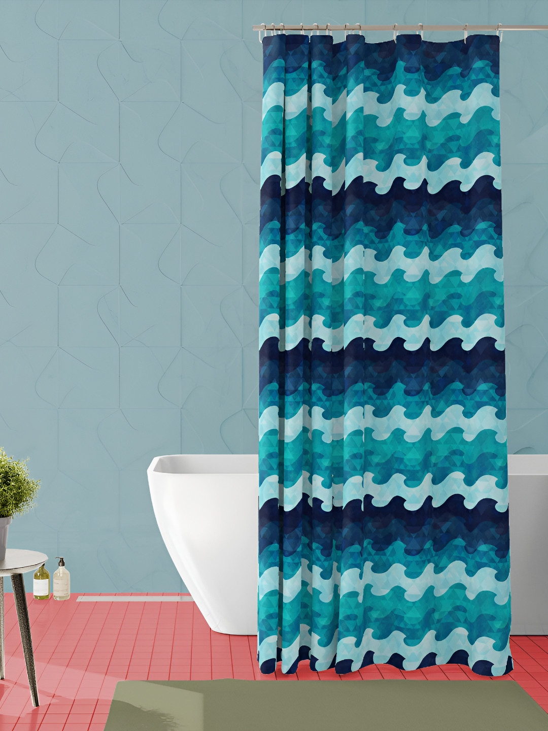 ArtzFolio Blue & Green Printed Water Proof Shower Curtain 
ArtzFolio Blue & Green Printed Water Proof Shower Curtain