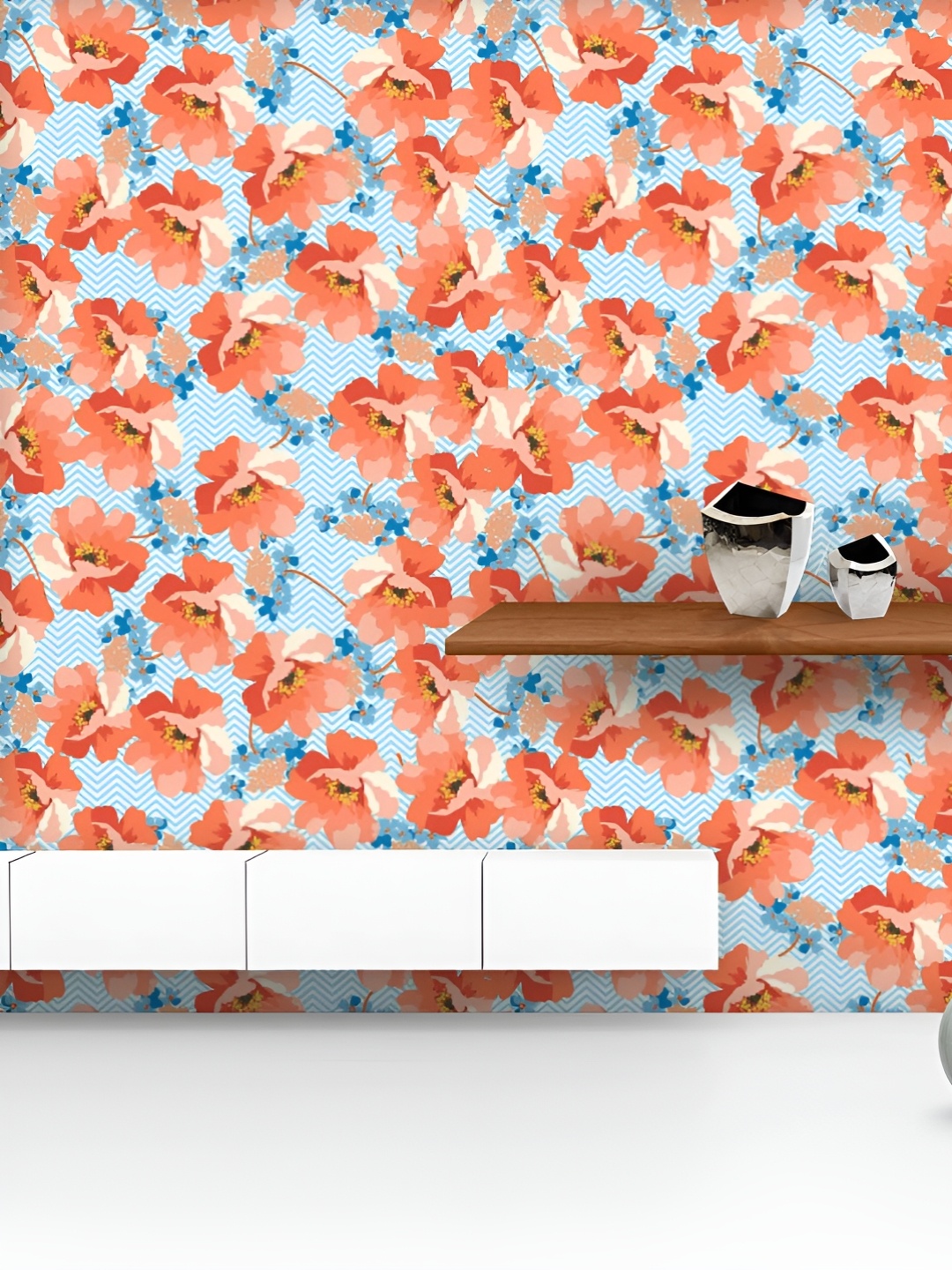 ArtzFolio Printed UV-Resistant Anti-Bacterial Blue And Coral Flowers Peel & Stick Wallpaper, Multi
ArtzFolio Printed UV-Resistant Anti-Bacterial Blue And Coral Flowers Peel & Stick Wallpaper, Multi