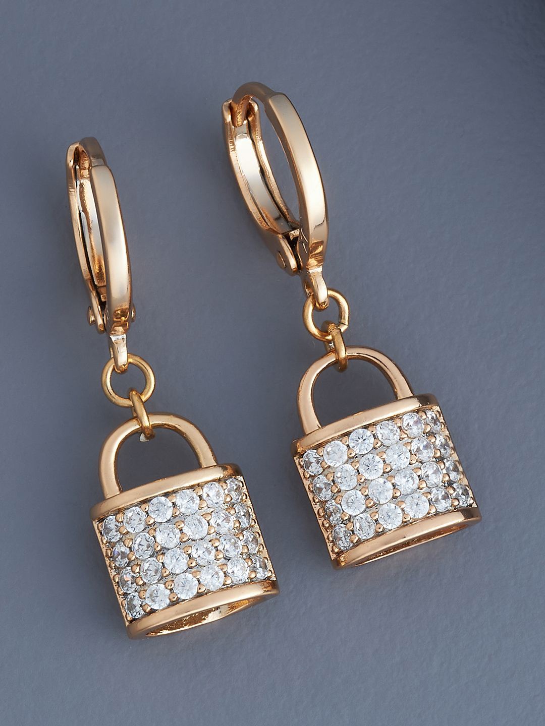 Kushal's Fashion Jewellery Rose Gold-Plated Zircon Studded Square Hoop Earrings, White
Kushal's Fashion Jewellery Rose Gold-Plated Zircon Studded Square Hoop Earrings, White