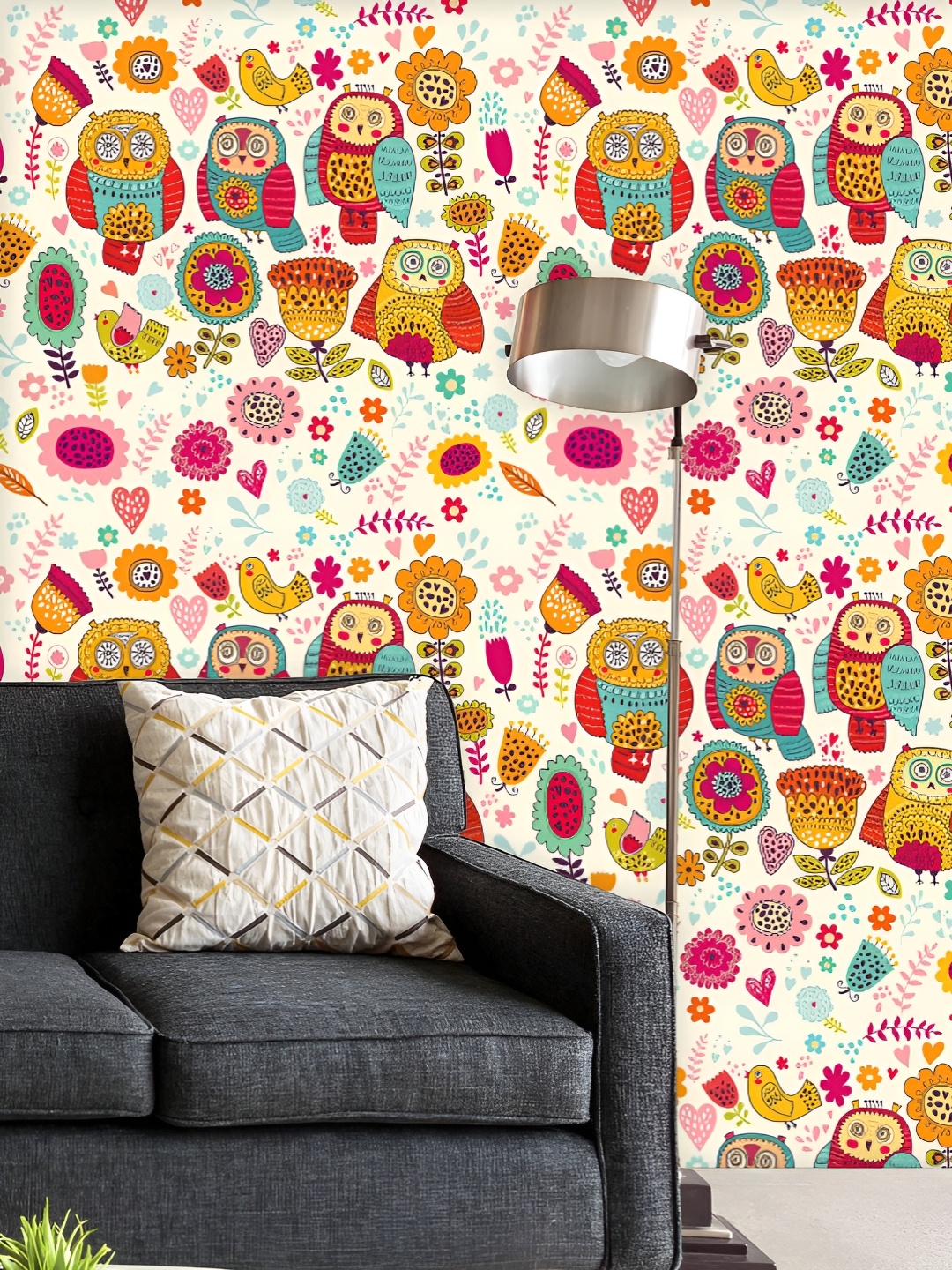 ArtzFolio Printed UV-Resistant Anti-Bacterial Cheerful Owls And Flowers Peel & Stick Wallpaper, Multi
ArtzFolio Printed UV-Resistant Anti-Bacterial Cheerful Owls And Flowers Peel & Stick Wallpaper, Multi
